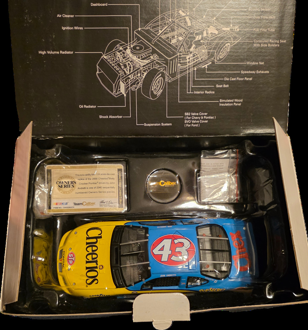 John Andretti 43 Cheerios Betty Crocker 2000 Pontiac Grand Prix Team Caliber